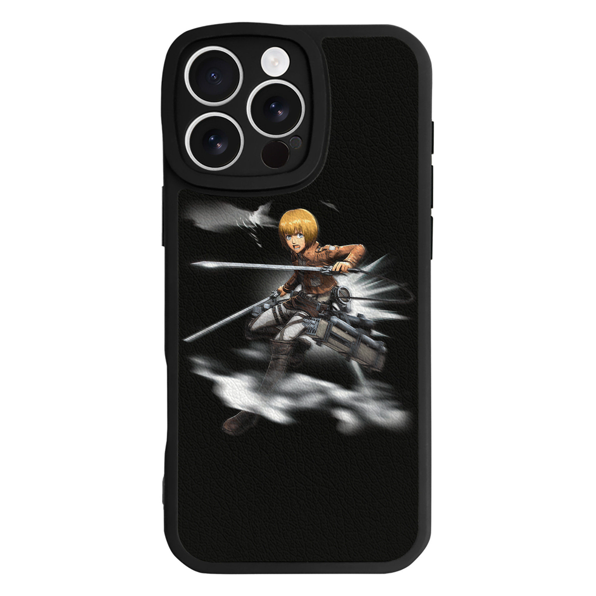 （画像用） 進撃の巨人 アルミン·アルレルト Attack on Titan Armin Arlert 【iPhone 16シリーズ対応】シリコンスマホケース（レザー調） 材質：シリコン